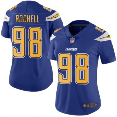 Los Angeles Chargers NFL Football Isaac Rochell Electric Blue Jersey Women Limited #98 Rush Vapor Untouchable->youth nfl jersey->Youth Jersey